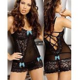 sexy lingerie crossback vestido bordado com g-string