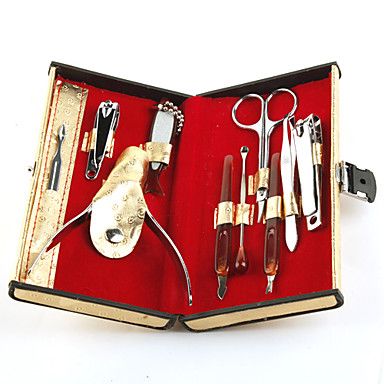 Aço inoxidável cortador de unhas manicure 8pcs kit de OURO