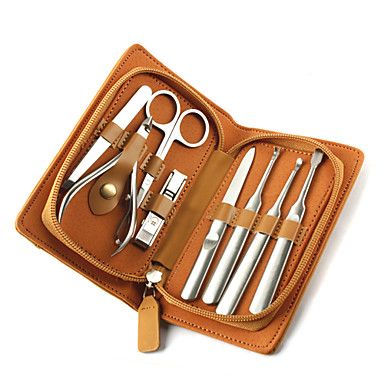 Aço inoxidável cortador de unhas manicure 8pcs kit